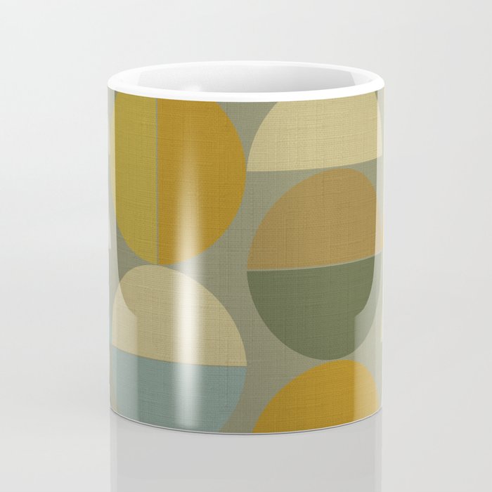 mid century geometric abstract green Coffee Mug Gallery Image 4