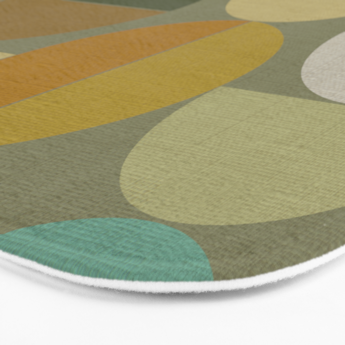 mid century geometric abstract green Bath Mat Gallery Image 3