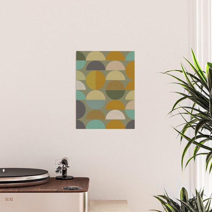 mid century geometric abstract green Poster Gallery Image 2