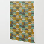 mid century geometric abstract green Wallpaper Gallery Image 2