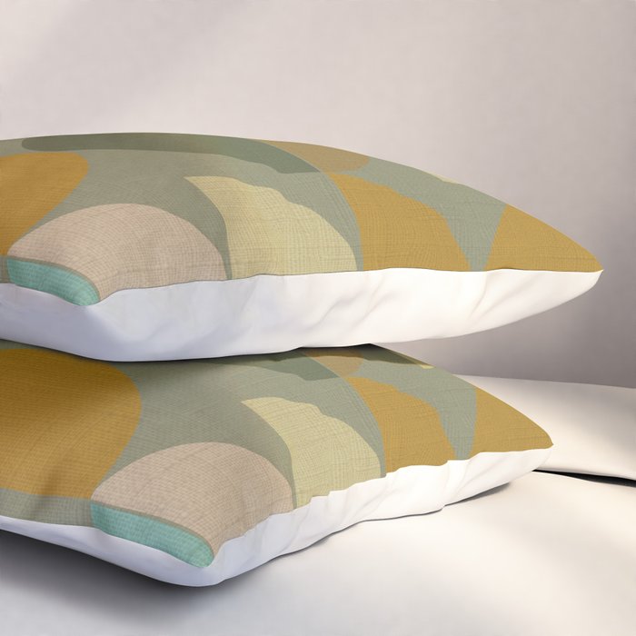 mid century geometric abstract green Pillow Sham Gallery Image 3