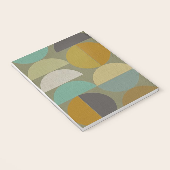 mid century geometric abstract green Notebook Gallery Image 3