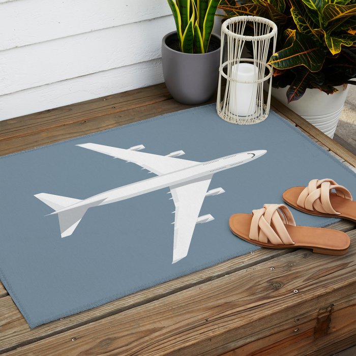 747-400 Jumbo Jet Airliner Aircraft - Slate Outdoor Rug Gallery Image 2