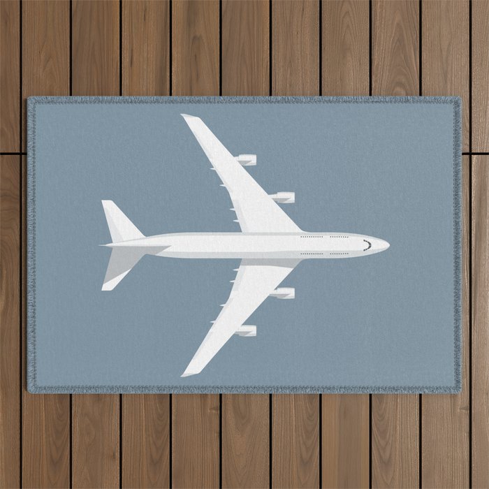 747-400 Jumbo Jet Airliner Aircraft - Slate Outdoor Rug Gallery Image 1