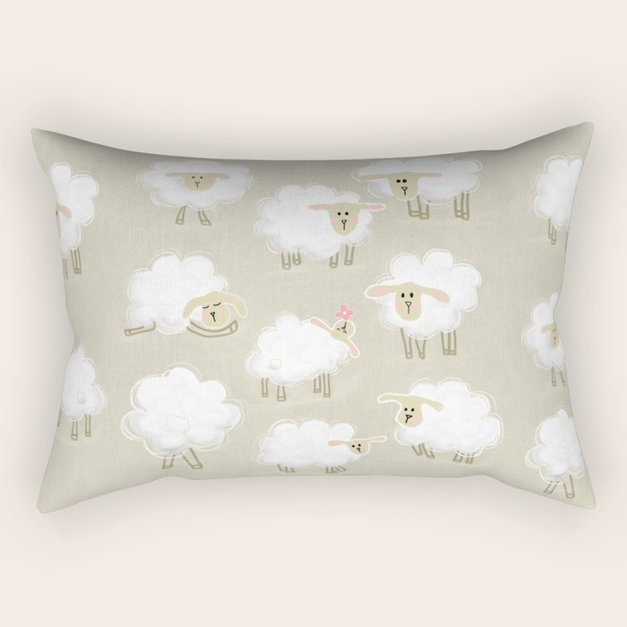 Herd of sheep Rectangular Pillow Gallery Image 1