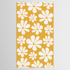 Retro Daisy Pattern - Golden Yellow Tablecloth Gallery Image 2