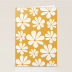 Retro Daisy Pattern - Golden Yellow Stationery Card Gallery Image 2
