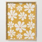 Retro Daisy Pattern - Golden Yellow Serving Tray Gallery Image 1