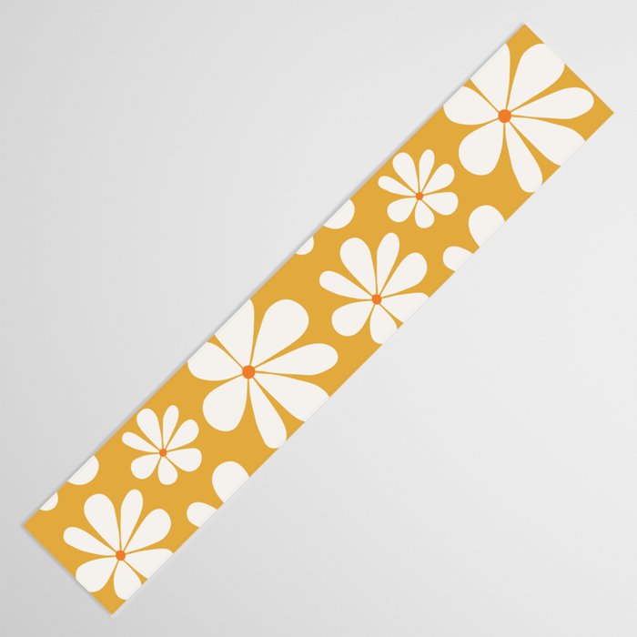 Retro Daisy Pattern - Golden Yellow Table Runner Gallery Image 3