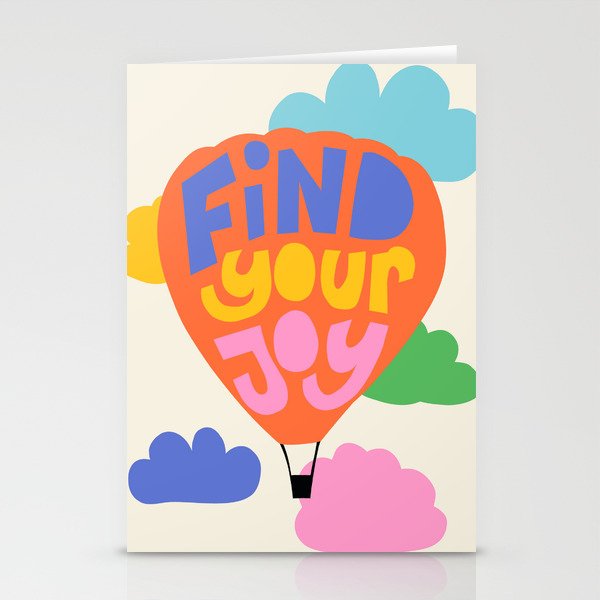 Find Your Joy Hot Air Ballon - Positive Quote Stationery Card Gallery Image 2