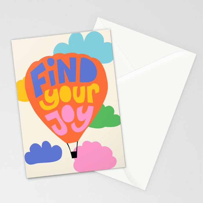 Find Your Joy Hot Air Ballon - Positive Quote Stationery Card Gallery Image 2