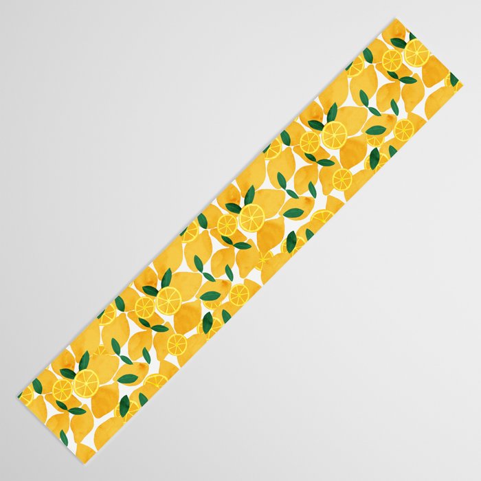 lemon mediterranean still life Table Runner Gallery Image 3