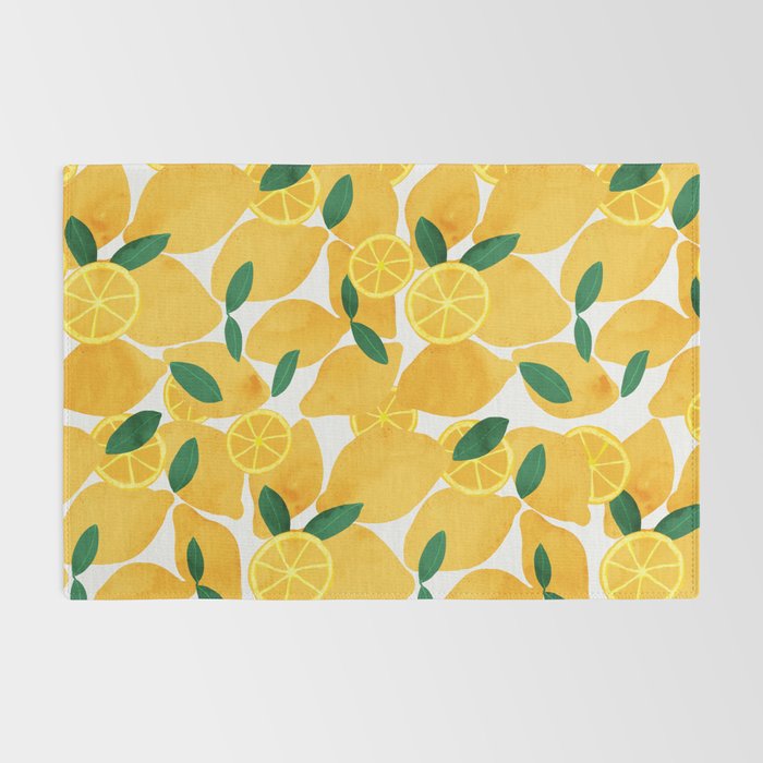 lemon mediterranean still life Rug Gallery Image 2