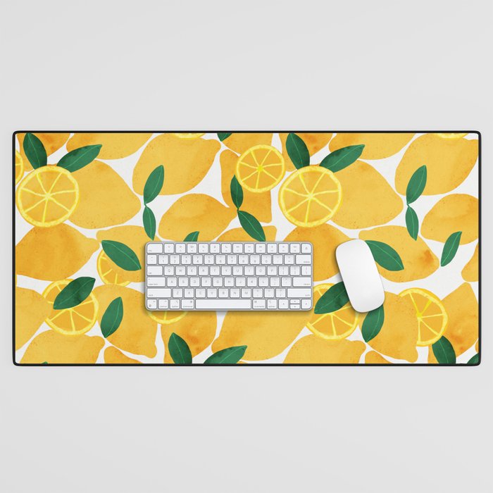 lemon mediterranean still life Desk Mat Gallery Image 1
