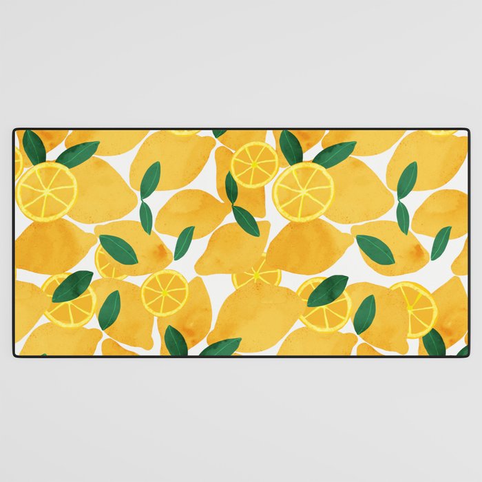 lemon mediterranean still life Desk Mat Gallery Image 3