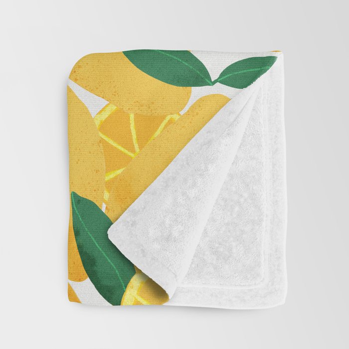 lemon mediterranean still life Throw Blanket Gallery Image 3