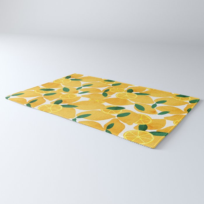 lemon mediterranean still life Rug Gallery Image 3