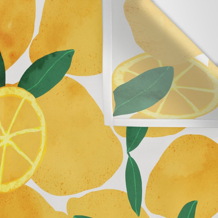 lemon mediterranean still life Wall Tapestry Gallery Image 3