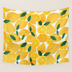 lemon mediterranean still life Wall Tapestry Gallery Image 4
