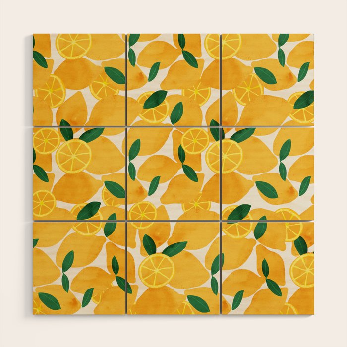 lemon mediterranean still life Wood Wall Art Gallery Image 1