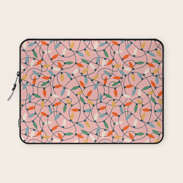 Vintage tangled christmas lights art pattern Laptop Sleeve Gallery Image 1