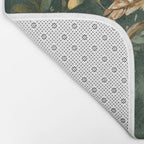 Night Forest Watercolor Dark Green Owls All Over Bath Mat Gallery Image 2