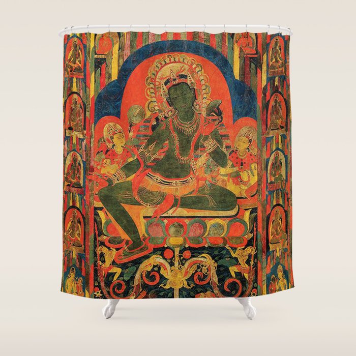 Hindu Krishna Tapestry Shower Curtain Gallery Image 1