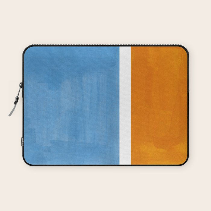 Rothko Minimalist Abstract Mid Century Color Black Square Periwinkle Yellow Ochre Laptop Sleeve Gallery Image 1