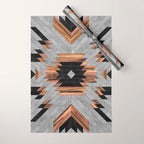 Urban Tribal Pattern No.6 - Aztec - Concrete and Wood Wrapping Paper Gallery Image 1