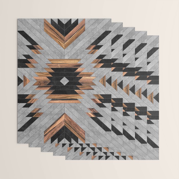 Urban Tribal Pattern No.6 - Aztec - Concrete and Wood Wrapping Paper Gallery Image 3