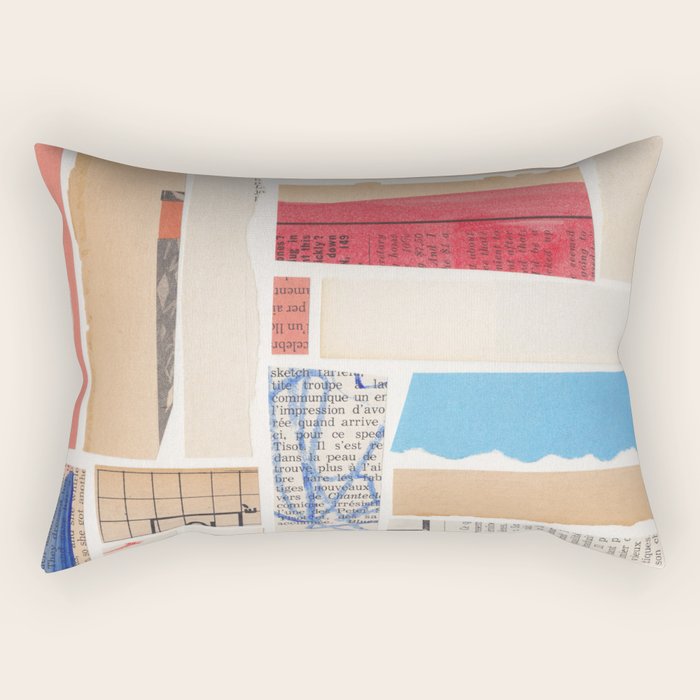 Abstract Mixed Media Collage #3 Rectangular Pillow Gallery Image 2