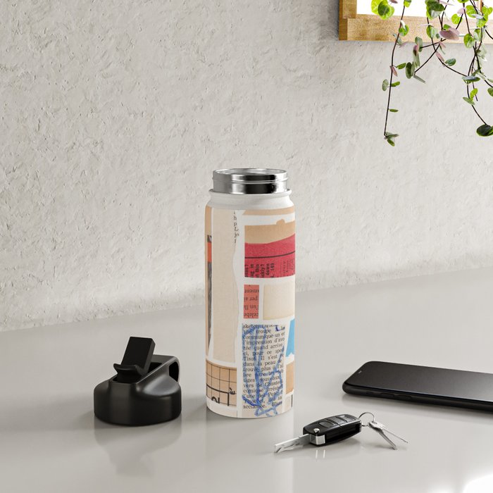 Abstract Mixed Media Collage #3 Water Bottle Gallery Image 4