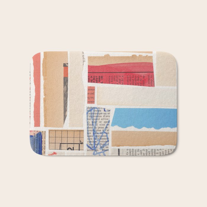 Abstract Mixed Media Collage #3 Bath Mat Gallery Image 1