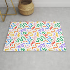 Colorful fun line doodle art pattern Rug Gallery Image 1