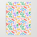 Colorful fun line doodle art pattern Poster Gallery Image 4