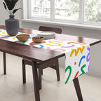 Colorful fun line doodle art pattern Table Runner Gallery Image 2