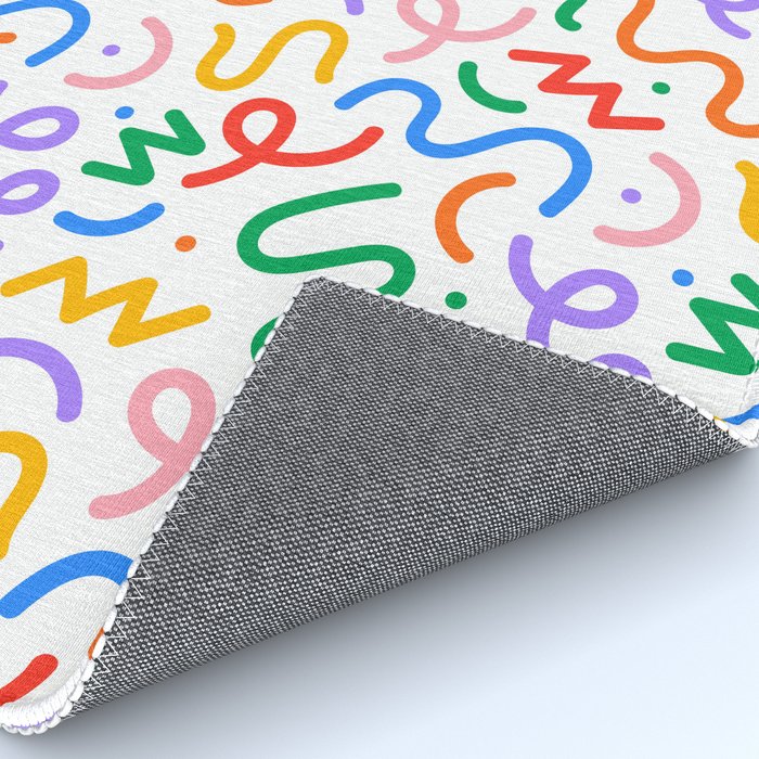 Colorful fun line doodle art pattern Rug Gallery Image 4