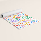 Colorful fun line doodle art pattern Yoga Mat Gallery Image 2