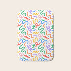 Colorful fun line doodle art pattern Bath Mat Gallery Image 1