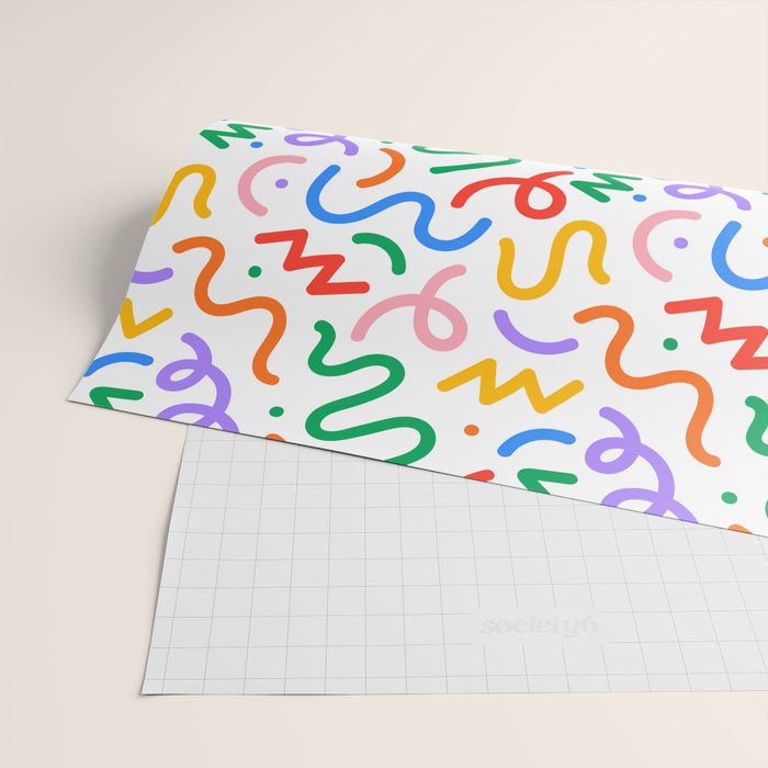 Colorful fun line doodle art pattern Wrapping Paper Gallery Image 2