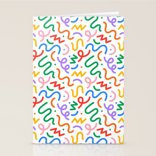 Colorful fun line doodle art pattern Stationery Card Gallery Image 1