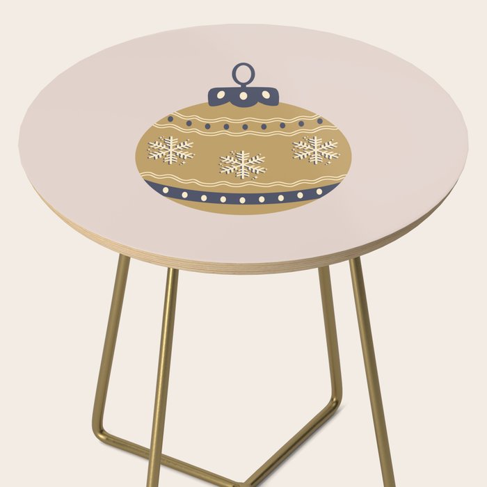 Christmas Bauble Gold And Blue Side Table Gallery Image 2