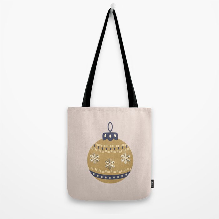 Christmas Bauble Gold And Blue Tote Bag Gallery Image 2