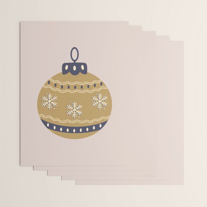 Christmas Bauble Gold And Blue Wrapping Paper Gallery Image 3