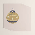 Christmas Bauble Gold And Blue Wrapping Paper Gallery Image 3