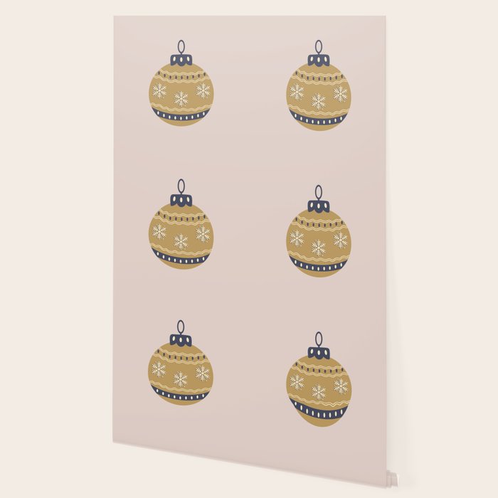 Christmas Bauble Gold And Blue Wallpaper Gallery Image 2