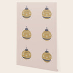 Christmas Bauble Gold And Blue Wallpaper Gallery Image 2