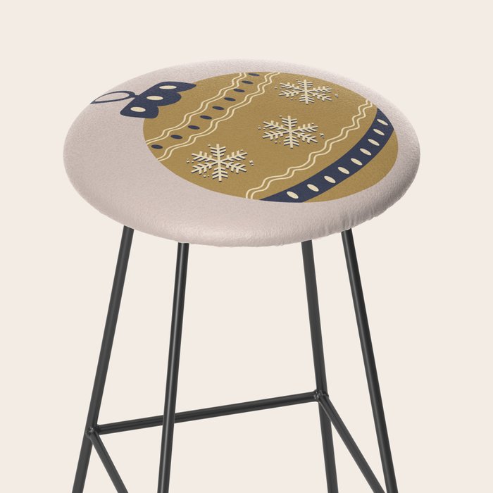 Christmas Bauble Gold And Blue Stool Gallery Image 2