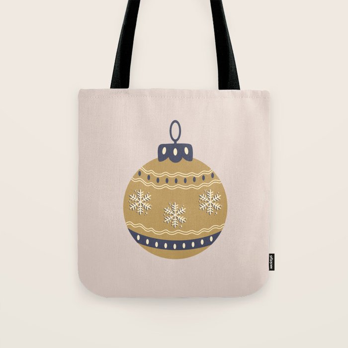Christmas Bauble Gold And Blue Tote Bag Gallery Image 1