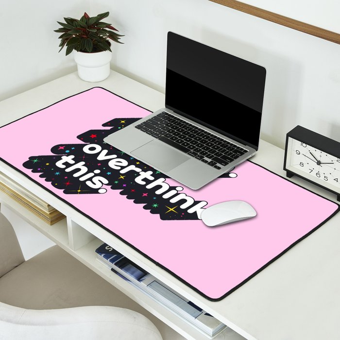 Let Me Overthink This - humorous typography Desk Mat Gallery Image 2